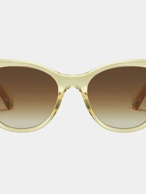 QUAY Women's CHIT CHAT-NO-NS-2330 Daffodil Frame /Brown Lenses Sunglasses